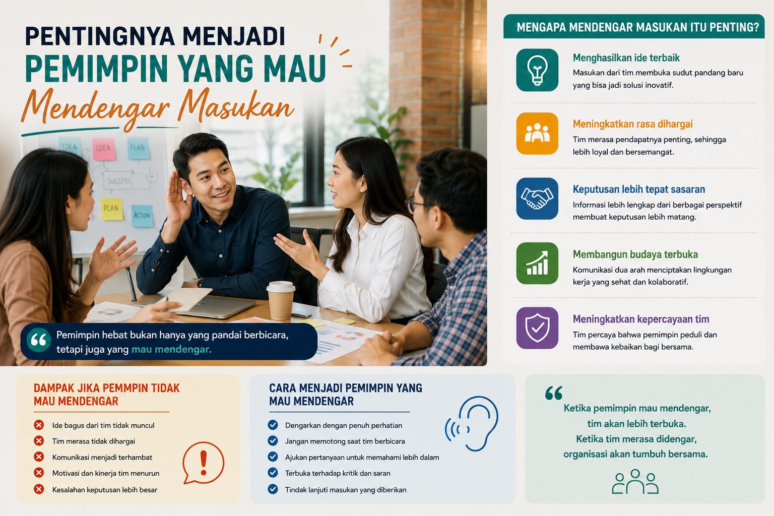Pentingnya Menjadi Pemimpin yang Mau Mendengar Masukan