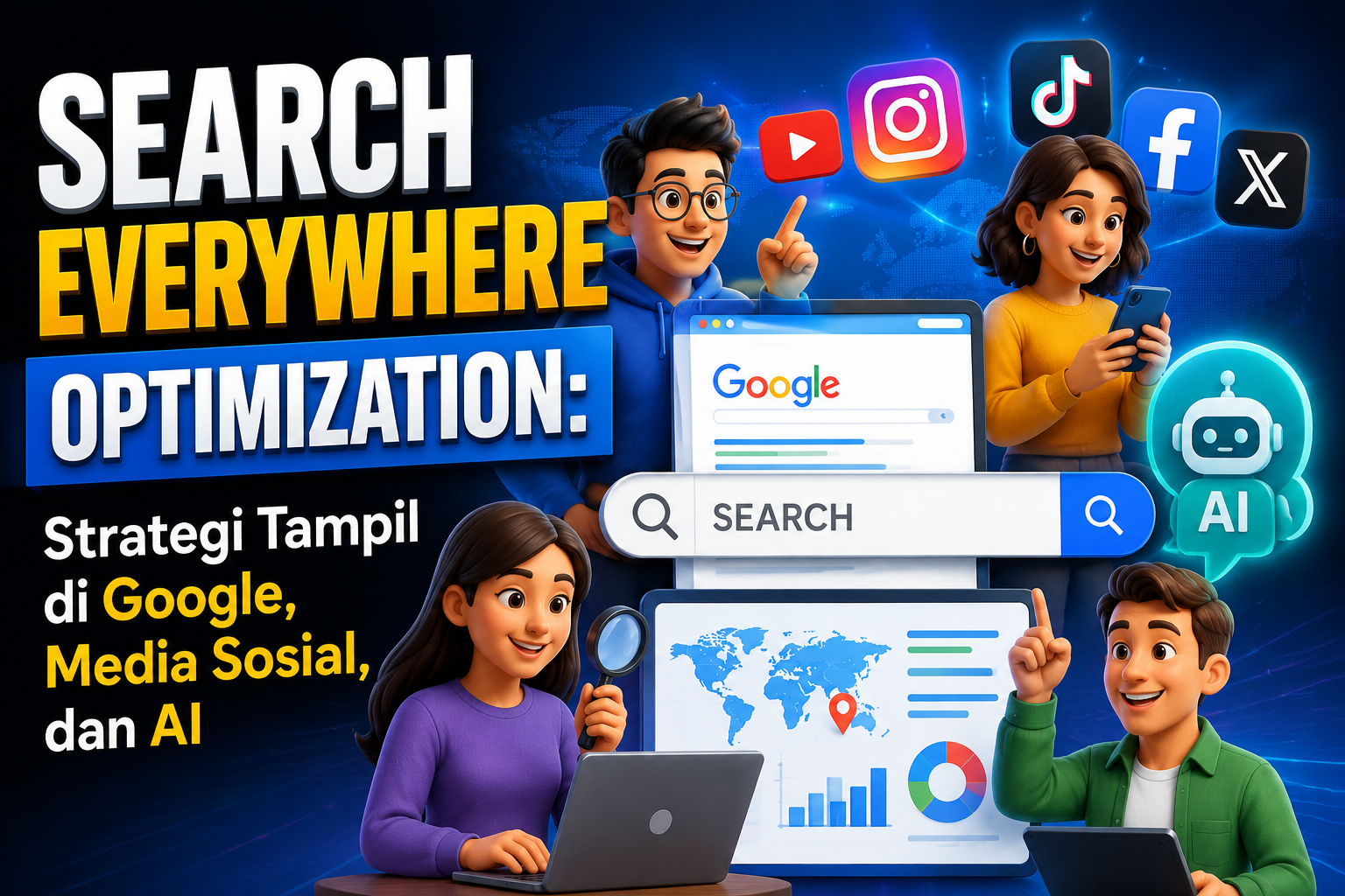 Search Everywhere Optimization: Strategi Tampil di Google, Media Sosial, dan AI